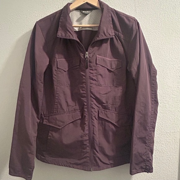 Eddie Bauer Travex Jacket Full Zip Lightweight Plum‎ Purple Coat M - Picture 1 of 4